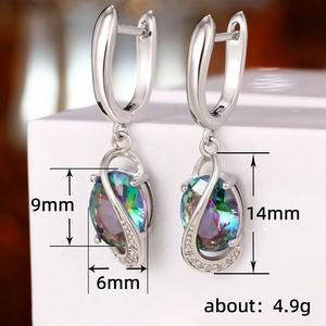 Orecchini a polsino ovali colorati da donna, lunghi e medi, per uso quotidiano, accessori per l'orecchio - Product Image 5