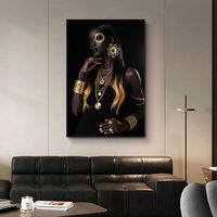 Peinture de portrait de femmes africaines, affiche imprimée sur papier, art mural personnalisable, art déco moderne, art mural africain américain