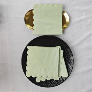 ผ้าเช็ดปากพิมพ์ลายแบบกำหนดเอง สีดำ แดง เขียว ลายอักษรย่อ สำหรับงานแต่งงาน ผ้าเช็ดปากกระดาษส่วนตัว - Product Image 3