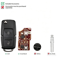Boîtier de clé de voiture XHORSE VVDI XKB528EN HU66 ABS noir pliable pour VW Golf Mk6 Passat CC SEAT Skoda Octavia