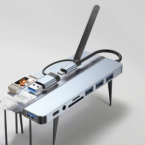 USB3.0 8 Cổng <span class=keywords><strong>USB</strong></span> <span class=keywords><strong>3</strong></span>.1 C HUB 8-Trong-1 Đa-Chức Năng Adapter Sạc Cho MacBook Pro Windows Máy Tính Xách Tay OTG Truyền Dữ Liệu Kho - Product Image 3