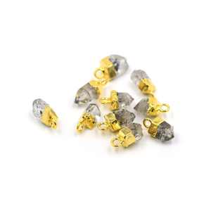 Pendentif diamant Herkimer brut fait à la main minuscule taille brute 8-10mm bijoux en pierres précieuses naturelles pierre de naissance pendentif fait main - Product Image 1