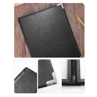 Porte-menu en cuir PU de taille A4 personnalisée en cuir Yimi avec onglets d'angle de 6 pages
