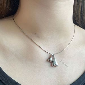 Dylam Minimalist Handmade Gold Plated Necklace Love Jewelry <b>Choker</b> 925 <b>Silver</b> Blank Heart Necklace for Girlfriend - Product Image 4