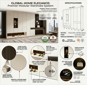 Armadio Modulare Moderno Minimalista Senza Maniglie Bicolore per Mudroom, Progetto Appartamento, Guardaroba di Lusso - Product Image 4