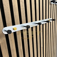 Crochets muraux accessoires Akupanel, panneau acoustique en bois à lattes insonorisées, porte-manteau, support pour vêtements, chapeaux