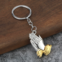Pendentif créatif en alliage de mode, geste de prière chrétien de Jésus, porte-clés, collier, breloque pour sac
