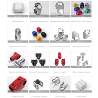 QXY Fixations en aluminium et plastique argentées pour aire de jeux extérieure/intérieure, accessoires pour enfants, corde d'escalade combinée, filet, attraction ludique