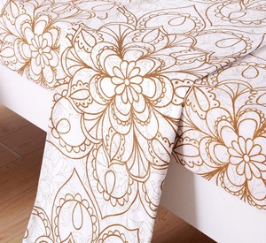 Juego de cama de algodón con estampado de flores, Sábana bajera cómoda de tamaño king, funda de almohada, venta al por mayor - Product Image 3