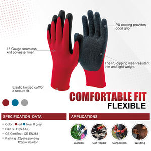 En stock Gants en <span class=keywords><strong>latex</strong></span> enduits de mousse Gants de sécurité en <span class=keywords><strong>latex</strong></span> extra doux Gants de jardin et équipement de protection Gants de travail - Product Image 3