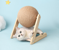 Griffoir pour chat en corde de sisal durable avec jouet à bille en forme de lapin, meuble à gratter