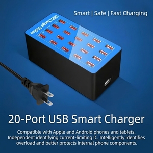 Station de charge USB intelligente à 20 ports 5V 20A, <span class=keywords><strong>chargeur</strong></span> rapide multi-ports, hub de charge USB de bureau, <span class=keywords><strong>chargeur</strong></span> de bureau pour iPhone <span class=keywords><strong>Samsung</strong></span> - Product Image 2