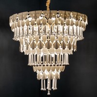 Lampu gantung keramik retro Prancis empat musim, warna personalisasi, seni abad pertengahan, untuk ruang tamu, ruang makan, vila, kamar tidur, dan koridor.