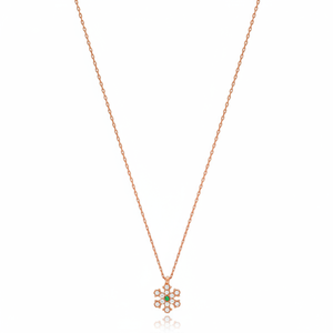 Mínimo encanto de copo de nieve collar de circonio claro piedra copo de nieve collar turca hecha a mano de Plata de Ley 925 joyería de las mujeres - Product Image 2