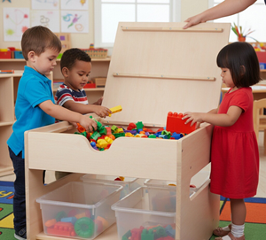 Table de construction en bois Montessori pour la maternelle, la garderie, les tout-petits, les enfants, les enfants, pour l'étude ou le <span class=keywords><strong>dessin</strong></span>, meubles - Product Image 2