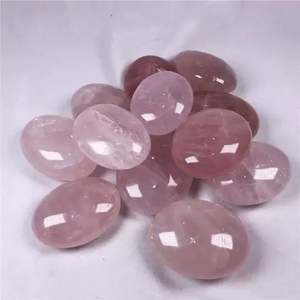 Cuentas de Cuarzo Rosa Natural, Corte Ovalado, Piedras de Cristal Pulido para la Elaboración de Joyas - Product Image 1