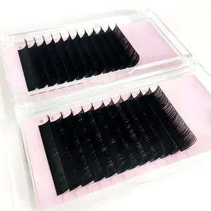 Alta qualidade Soft Dark Matte Black lash bandejas atacado chicote fornece Eyelash Extension veludo cashmere lash extensões