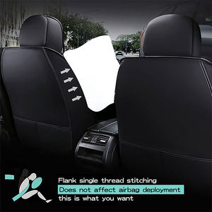 Fundas de Asiento de Coche de Cuero de Alta Calidad, Originales y Personalizadas para <span class=keywords><strong>Ford</strong></span> Escape 2001-2022, Juego Completo de Fundas de Asiento de Cuero - Product Image 2