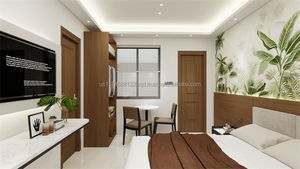 Juego de Muebles de Dormitorio para Hotel de 3 Estrellas, Económico y Personalizado, con Armario de Madera, Cama, Mesitas de Noche, Mueble para TV y Mesa Auxiliar para Habitación Completa - Product Image 6