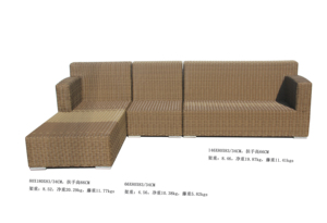 Ensembles de canapés modernes d'extérieur en rotin en forme de <span class=keywords><strong>L</strong></span> pour jardin d'hôtel en osier pour patio et loisirs - Product Image 3