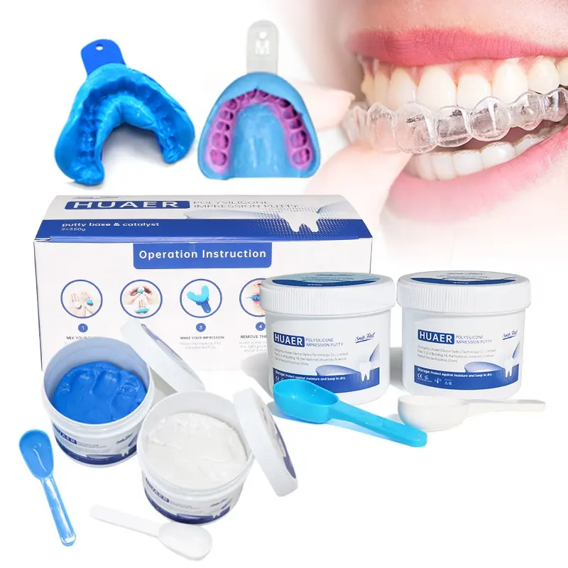 2024 kit di stampi per denti grillz Best Seller per realizzare impiallacciature per trattenute per protesi in silicone materiale per impronte dentali