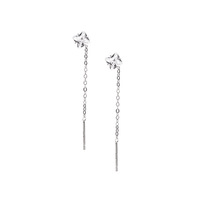Boucles d'oreilles délicates en argent sterling 925 avec zircon et pompon géométrique, style coussin