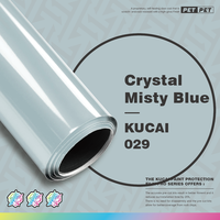 Film de protection de peinture (PPF) en TPU coloré, bleu cristal brumeux, rouleau 1,52x17m, auto-réparant, anti-rayures, pour changement de couleur de carrosserie automobile