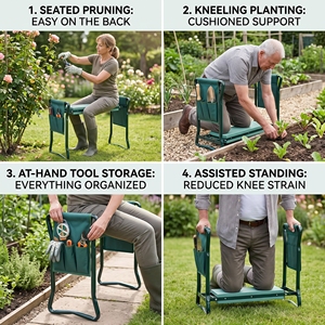 Folding Deep Seat Foldable Garden Kneeling Pad Chair Bench Seat Stool Garden <strong>Kneeler</strong> with Handles for <strong>Gardening</strong> - Product Image 5