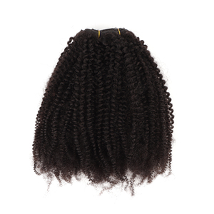 Chưa qua chế biến afro kinky xoăn bó Remy tóc con người dệt sợi ngang phần mở rộng trong màu sắc tự nhiên cho phụ nữ da đen tóc Trinh Nữ - Product Image 3