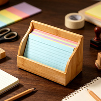 Accesorios de Escritorio para Dispensador de Notas Adhesivas, Suministros Escolares para Porta Cuadernos y Organizadores, Madera de Bambú