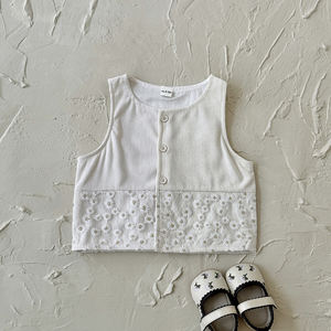 Korababy Cárdigan de malla floral transpirable para bebé niña, estilo coreano INS, cuello redondo, para primavera y otoño, dulce y casual para el día a día - Product Image 4