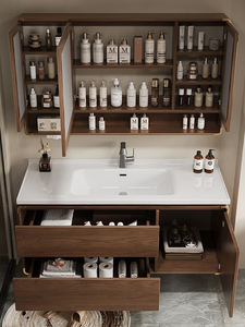 Modern Smart <b>Bathroom</b> Vanity <b>with</b> LED <b>Mirror</b> <b>Cabinet</b>, Wall Mounted Sink Storage, USB Plug, Dryer Holder for Luxury Homes - Product Image 4