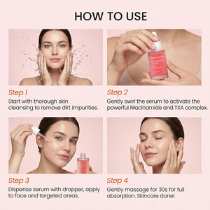 Suero Facial OEM Premium con Ingredientes Orgánicos para Manchas Oscuras, Ácido Tranexámico y Niacinamida, Aclarante y Unificador del Tono para Adultos - Product Image 6