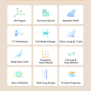 Ihoco 002P <span class=keywords><strong>Fauteuil</strong></span> de massage complet du corps avec coque sans couture Airbags compressés à zéro gravité Chaleur-zéro gravité et relaxation complète du corps - Product Image 3