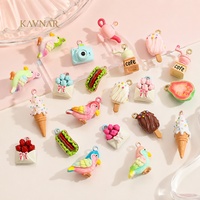 KAVNAR 3D Gemengde Schattige Emaille Bedelhanger Roestvrij Staal 18K Verguld Mini Eten Dieren voor DIY Sieraden Maken