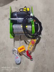 Electric Winch 500-1000kg Mini 220V Micro <strong>Hoist</strong> 20m Steel Wire Rope Sling Remote Control New 500kg 1Ton - Product Image 5