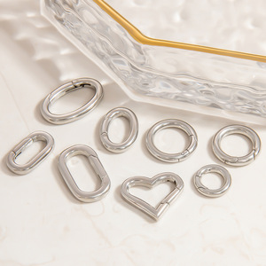 Fermoir à ressort en acier inoxydable à formes variées, motif meander, traitement goutte d'huile pour la fabrication de bracelets et apprêts de bijoux - Product Image 1