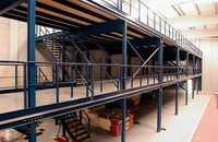 Plateforme de mezzanine industrielle en acier Q235B, système d'étagères de stockage robuste pour entrepôt, rayonnage multi-niveaux pour optimisation de l'espace - Prix