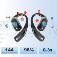 Casque de traduction en temps réel intelligent sans fil AI JL V6.0, 144 langues, affichage numérique, réduction de bruit ENC, étanche IPX-5