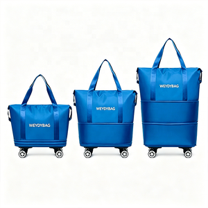 <span class=keywords><strong>Sac</strong></span> de voyage pliable avec logo personnalisé, robuste, en polyester de qualité supérieure, double capacité, avec roulettes, pour week-end ou nuitée - Product Image 3
