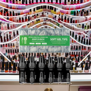 Nouvelles pointes d'ongles semi-mates de haute qualité, 600 pièces, sans rayures, fines, style français, pour manucure européenne et américaine - Product Image 1