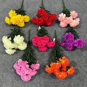 Ramos de Claveles Artificiales de Colores Mezclados, Flores de Seda para Decoración de Bodas, Arreglos Florales Ligeros de Plástico - Product Image 2