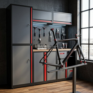 Armadio Modulare per Attrezzi per Sistema di Stoccaggio in Officina di Biciclette di Lusso in Fibra di Carbonio e Atelier Professionale per Bici - Product Image 1