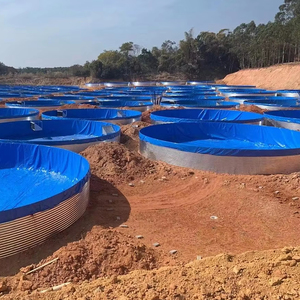 Tanque de Cultivo de Peces de Lona de PVC de Alta Densidad, Fácil de Instalar, Móvil, de Acero Galvanizado en Caliente, Forma Circular, Capacidad de 5m-1000m - Product Image 1