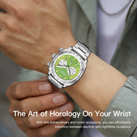 Montre pour homme de luxe en acier inoxydable avec logo personnalisé, cadran à aiguilles, mouvement SEIKO, résistante à l'eau