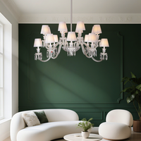 Lustres LED de luxe à haut plafond Villa & Hôtel Luminaire d'escalier Lustre en cristal Luminaire suspendu pour salle à manger