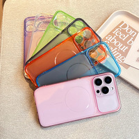 Coque Corning à Grande Fenêtre pour 17 Pro Max/15/16, en TPU Premium Givré Transparent avec Anneau Fin, Antichoc