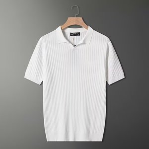 เสื้อโปโลถักแขนสั้นผู้ชาย, MLXL2XL3XL ลำลองสีพื้นฤดูร้อน - Product Image 3