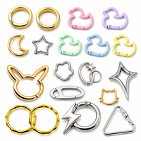 Fermoirs à ressort métalliques de forme personnalisée, colorés, en forme de cœur, d'animal ou d'étoile, boucles de fermeture à pression pour porte-clés, portefeuille, connecteur DIY