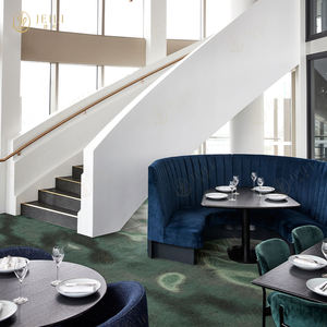 Großhandel Moderne Café-Hotel-Restaurant-Möbel Runde Holz-Eckbank-Sitzgruppe Sofa Café-Tisch und Stühle Set Projekt - Product Image 3